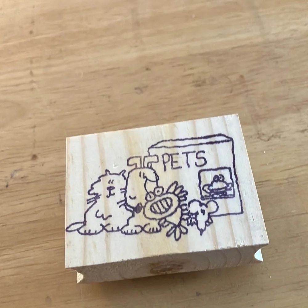 Wooden Pet Stamp with Cartoon Design